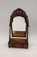 Lot 344 - A 19th century walnut swing toilet mirror, the...