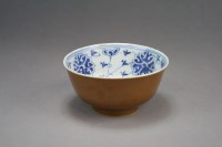 Lot 85 - A Chinese blue and white cafe-au-lait bowl...