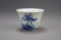 Lot 86 - A Chinese blue and white wine cup Guangxu...