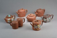 Lot 165 - Seven Chinese Yixing teapots and covers Qing...