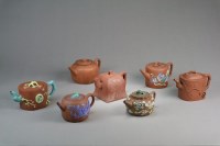 Lot 166 - Seven Chinese Yixing teapots and covers Qing...