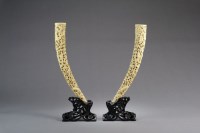 Lot 209 - A pair of Chinese Canton ivory openwork carved...