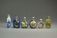 Lot 213 - Six various Chinese snuff bottles Late...