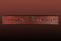 Lot 221 - A Chinese embroidered silk panel 19th Century...