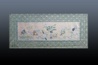 Lot 222 - Two Chinese embroidered silk panels 19th-20th...