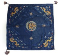 Lot 233 - A Chinese embroidered silk panel 19th Century...