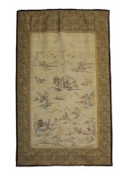 Lot 237 - A Chinese embroidered silk panel 19th Century...