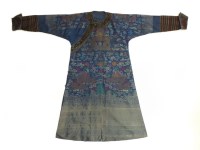Lot 240 - A Chinese blue gauze brocade-woven dragon robe,...