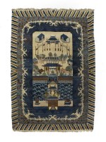 Lot 242 - A Chinese woven 'Kunming Lake' rug Late Qing...