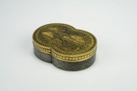 Lot 262 - A Japanese shakudo gold and silver inlaid...