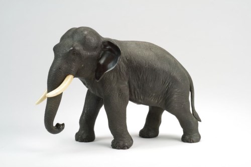 Lot 263 - A Japanese bronze figure of an elephant by...