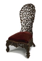 Lot 283 - An Anglo-Indian carved hardwood side chair...