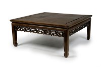 Lot 287 - A Chinese huanghuali low square table Qing...