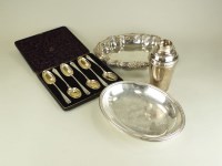 Lot 191 - Two silver plated entree dishes, together with...