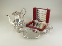 Lot 193 - A presentation silver waiter, Barker Brother...