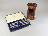 Lot 229 - Two clocks, a clock case, watch bracelets etc