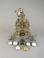 Lot 243 - An assortment of clocks and watch parts etc