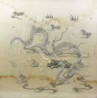 Lot 272 - A large Chinese embroidered silk panel 19th...