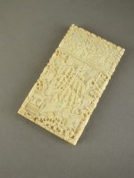 Lot 291 - A Chinese Canton ivory card case 19th Century...