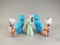 Lot 331 - A collection of assorted pottery cats,...