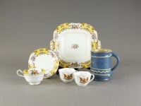 Lot 351 - An Aynsley yellow ground tea service decorated...