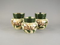 Lot 352 - Three Salopian Art pottery tobacco jars and...