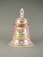 Lot 356 - A ladies' pink earthenware tobacco jar, 19th...