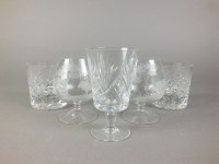 Lot 365 - Six cut glass water tumblers together with a...