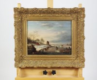 Lot 486 - Dutch School, 18th century, winter scene with...