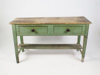 Lot 552 - A Victorian painted pine kitchen dresser with...