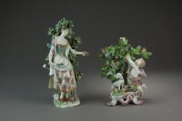 Lot 15 - A Bow porcelain candlestick modelled as Cupid,...