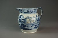 Lot 57 - An English blue and white pearlware jug, early...