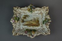 Lot 58 - A Coalport tray painted with a landscape scene,...