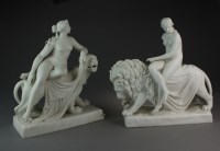 Lot 65 - A pair of Minton parian figures of Ariadne and...