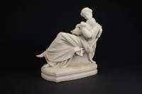 Lot 95 - An English parian group of Penelope holding a...