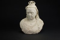 Lot 96 - A Robinson and Leadbeater parian bust of Queen...