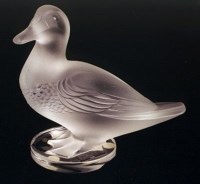 Lot 129 - A Lalique frosted glass model of a duck,...