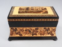 Lot 144 - A Tunbridge ware two division tea caddy, 19th...