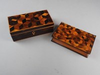 Lot 145 - A rosewood and parquetry box, 19th century,...