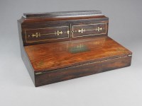 Lot 154 - A rosewood and brass inlaid writing slope,...