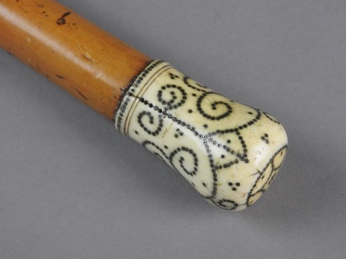 Lot 159 - A George III walking cane, 18th century, with...