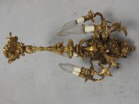 Lot 168 - A rococo style gilt metal six branch...