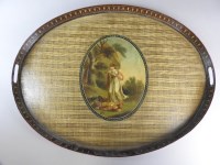 Lot 169 - A George III Pontypool type tole peinte oval...