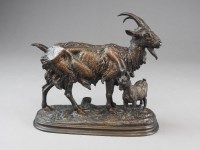 Lot 174 - A bronze of a goat and kid, after E....