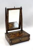 Lot 216 - A Dutch mahogany and inlaid toilet mirror,...