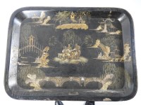 Lot 252 - A Regency papier mache and chinoiserie tray,...