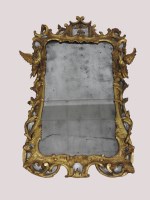 Lot 262 - A George III carved giltwood wall mirror, with...