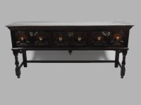 Lot 276 - A Charles II style oak dresser base, the...