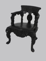 Lot 285 - An Anglo-Indian carved hardwood chair, mid...