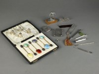 Lot 19 - A cased set of six silver gilt and enamel...